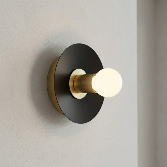 Mid-Century Modern Brass Wall Light with Opal Milk Glass Globe
