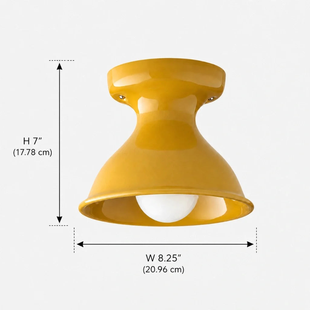 Modern Colourful Ceramic Flush Mount Ceiling Light, Six Shade Colours