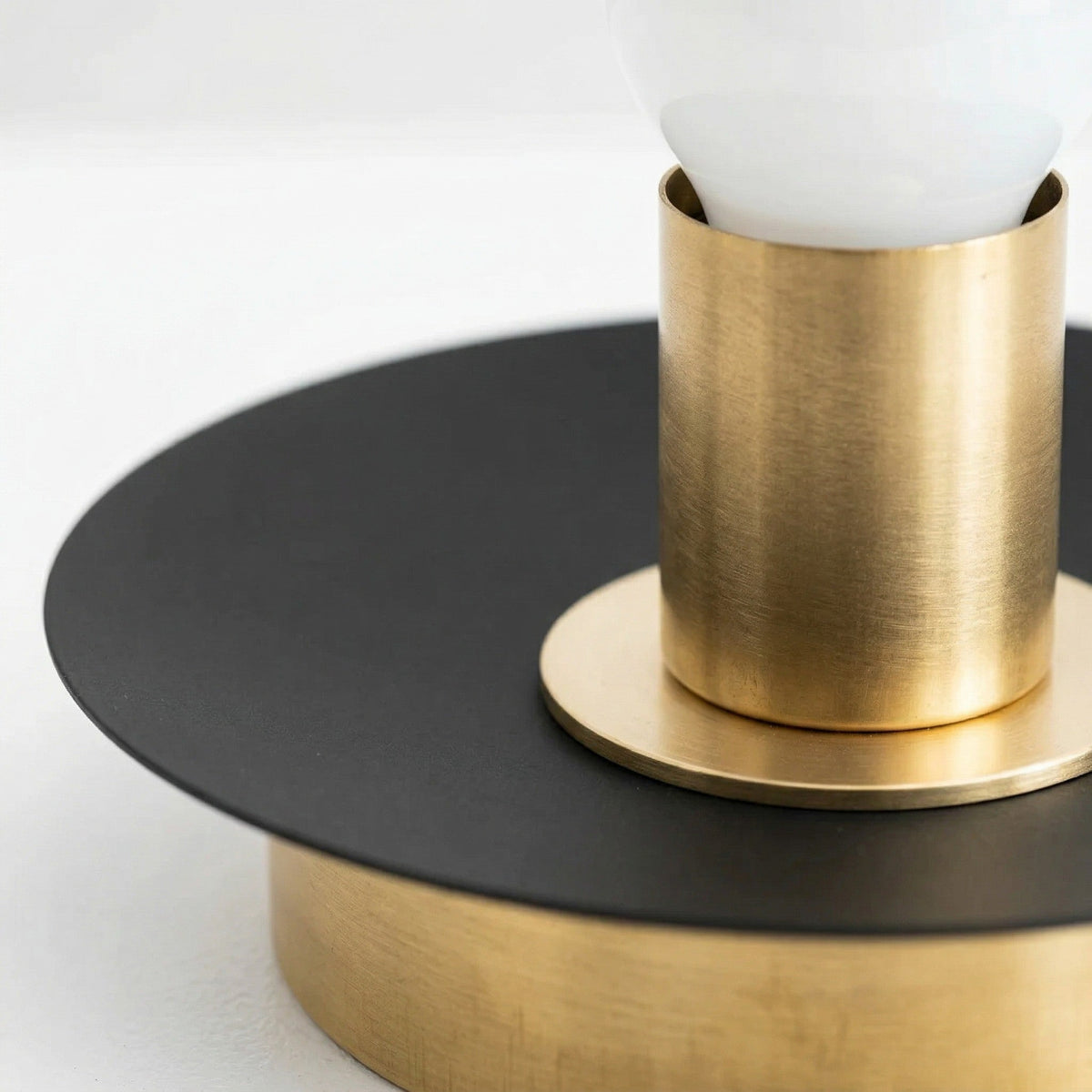 Mid-Century Modern Brass Wall Light with Opal Milk Glass Globe