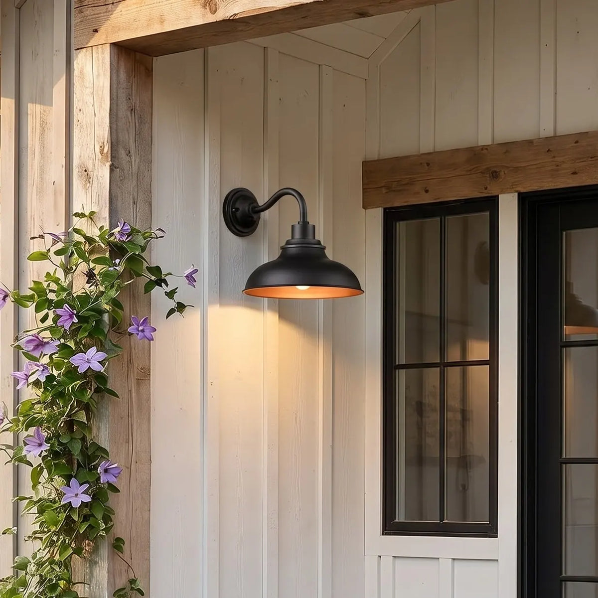 Industrial 12 in Dome Metal Gooseneck Wall Sconce, Eleven Finishes