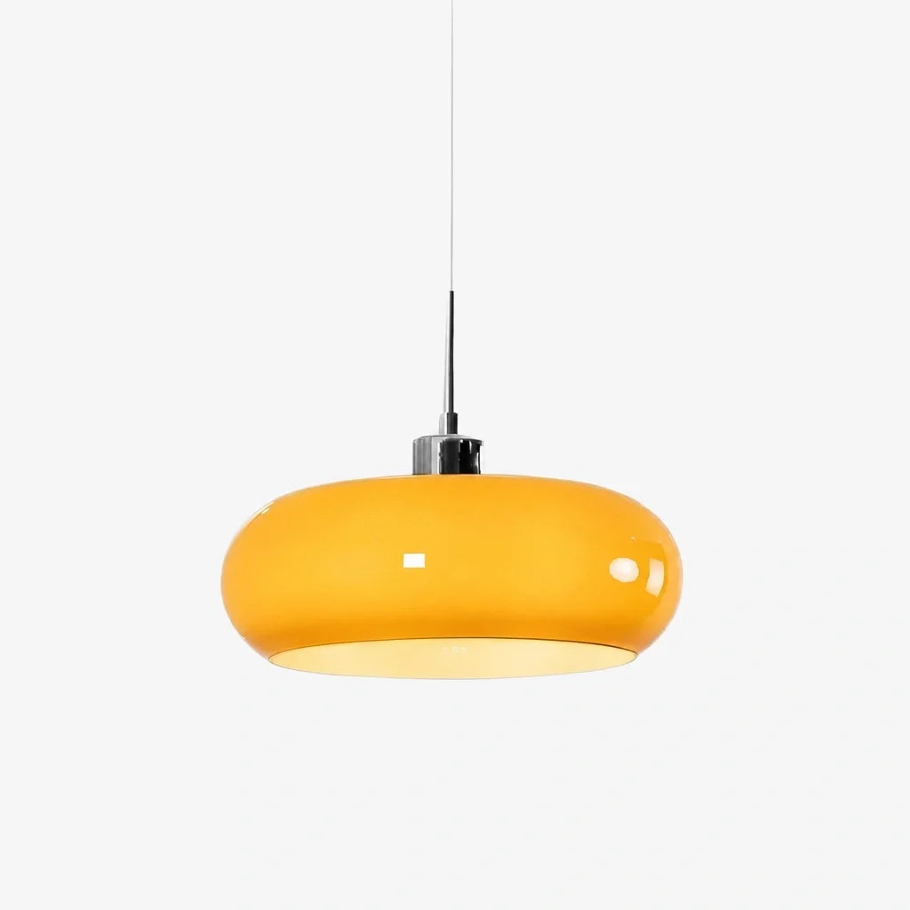 Nordic Bauhaus Glass Pendant Light, Milk Glass Shade, Adjustable Cord