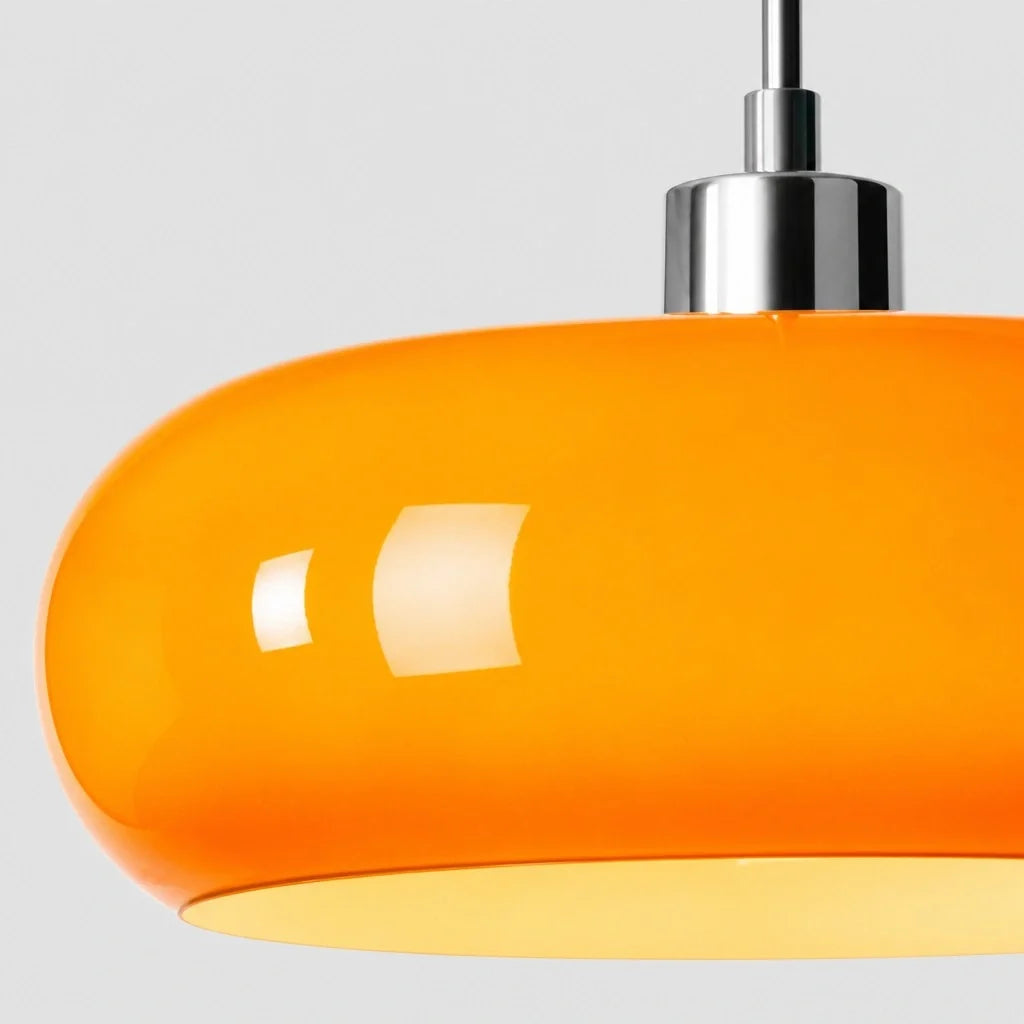 Nordic Bauhaus Glass Pendant Light, Milk Glass Shade, Adjustable Cord