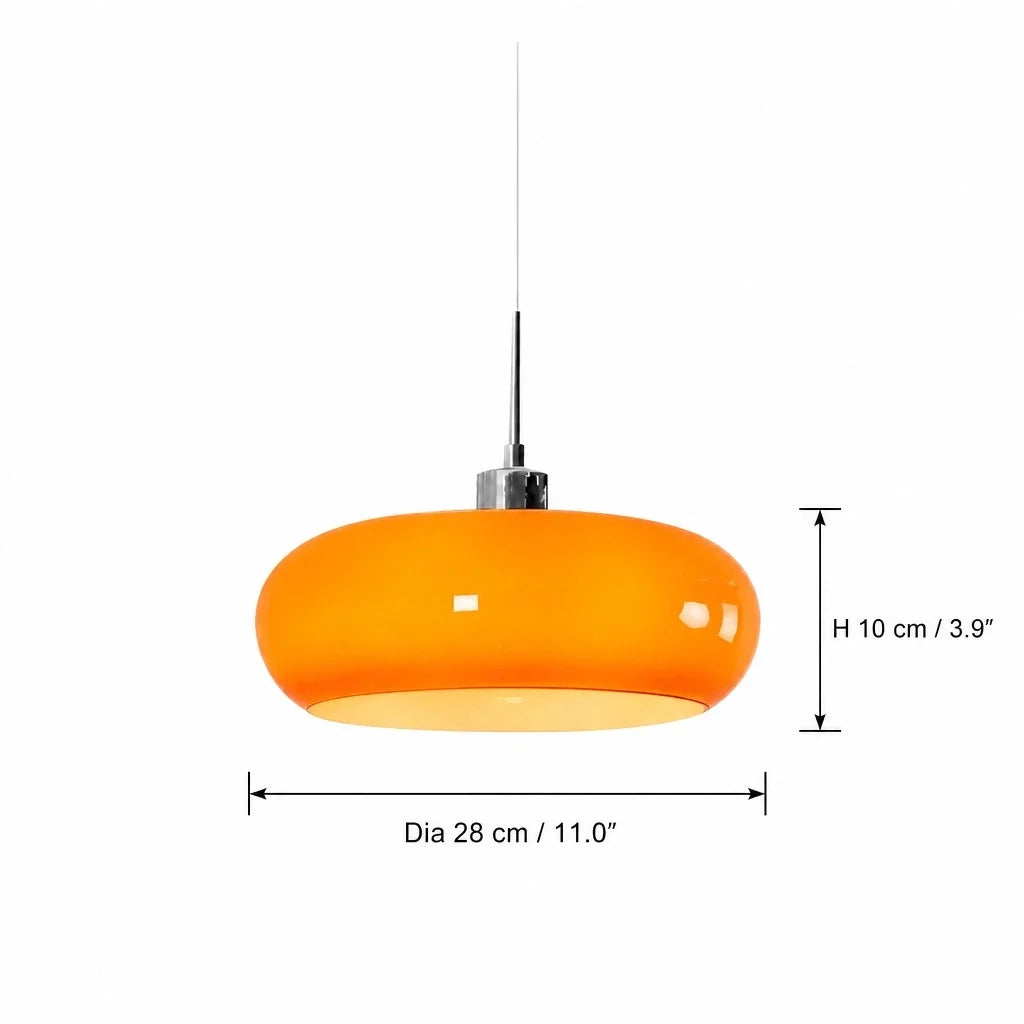 Nordic Bauhaus Glass Pendant Light, Milk Glass Shade, Adjustable Cord