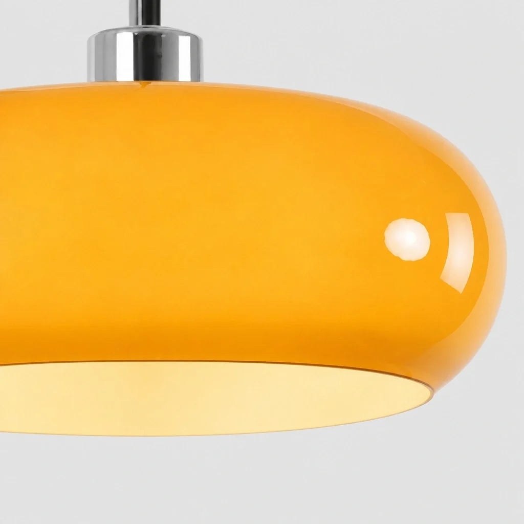 Nordic Bauhaus Glass Pendant Light, Milk Glass Shade, Adjustable Cord