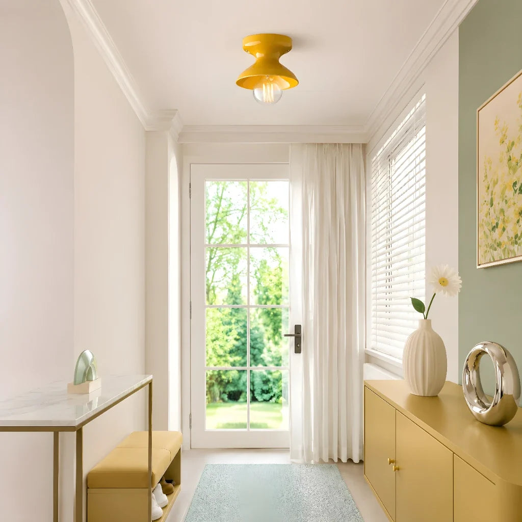 Modern Colourful Ceramic Flush Mount Ceiling Light, Six Shade Colours