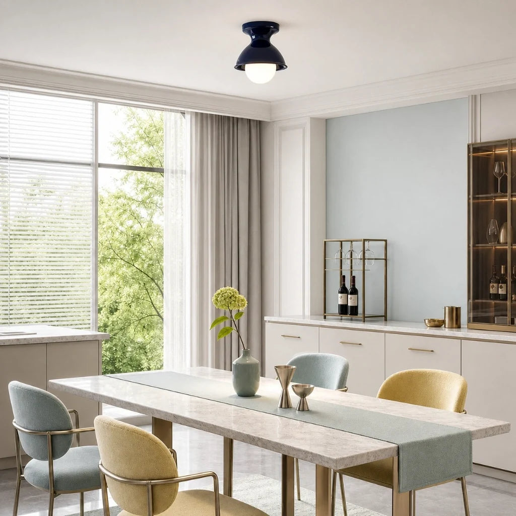 Modern Colourful Ceramic Flush Mount Ceiling Light, Six Shade Colours
