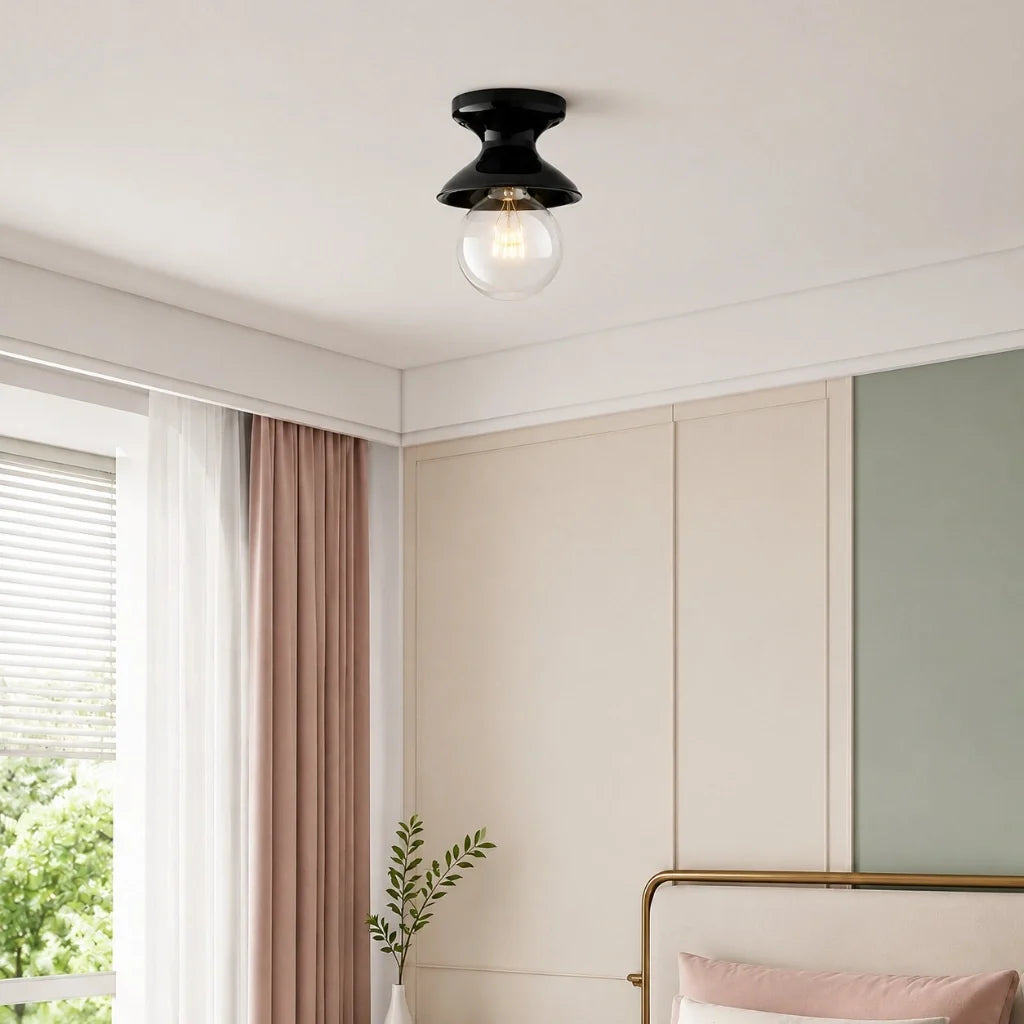 Modern Colourful Ceramic Flush Mount Ceiling Light, Six Shade Colours