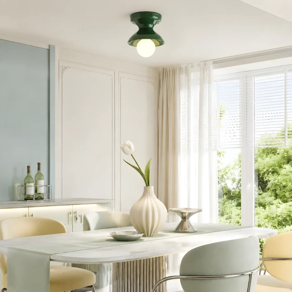 Modern Colourful Ceramic Flush Mount Ceiling Light, Six Shade Colours