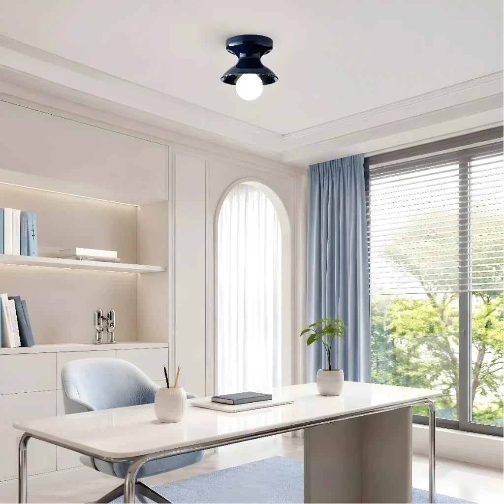 Modern Colourful Ceramic Flush Mount Ceiling Light, Six Shade Colours