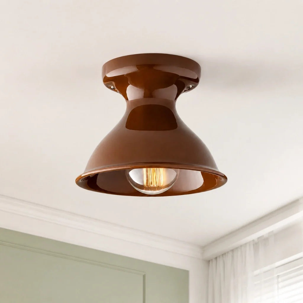 Modern Colourful Ceramic Flush Mount Ceiling Light, Six Shade Colours