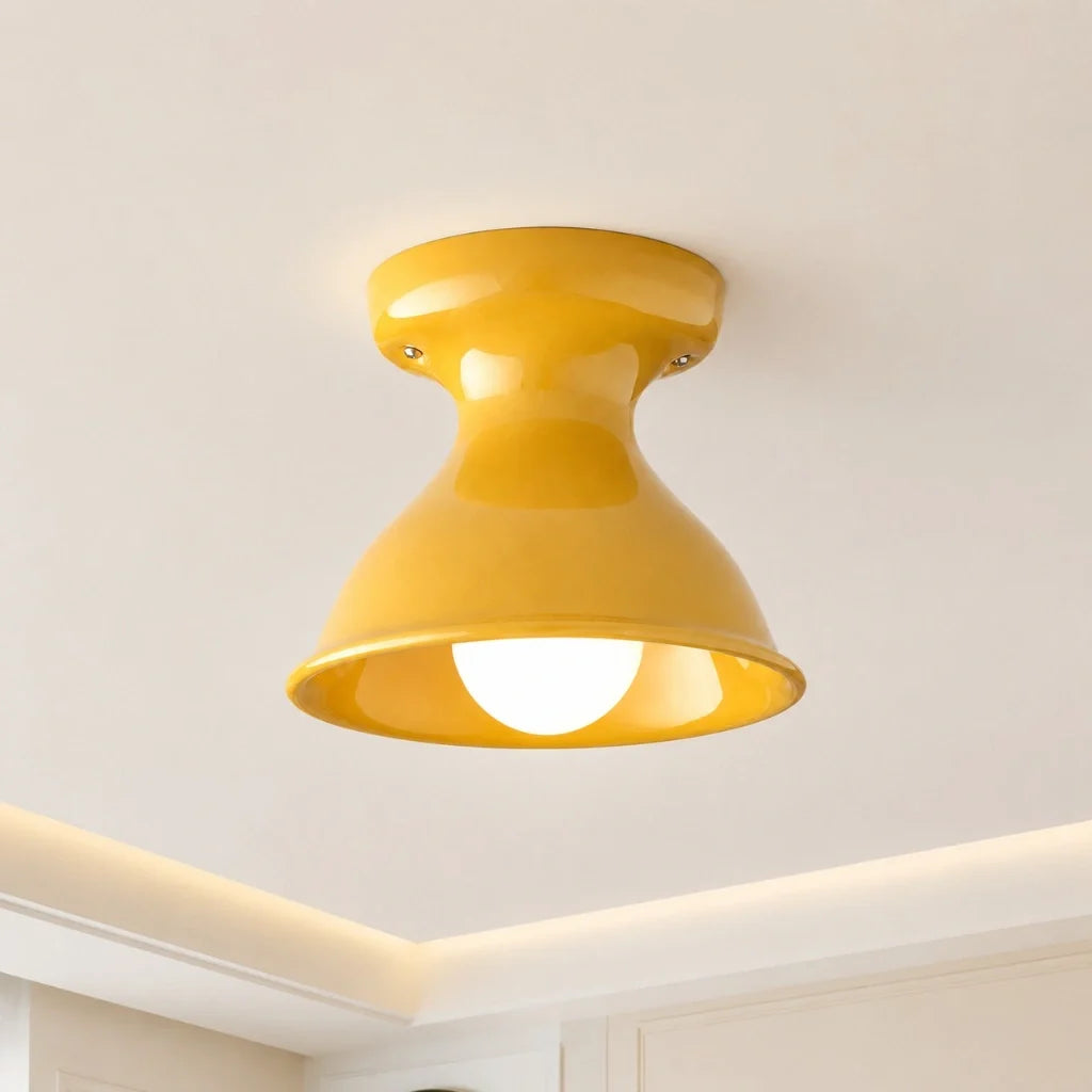 Modern Colourful Ceramic Flush Mount Ceiling Light, Six Shade Colours