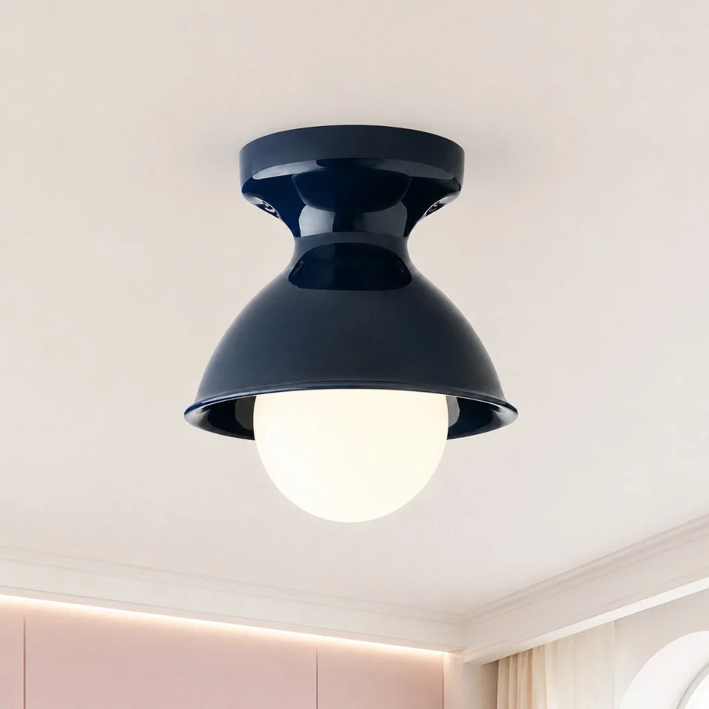 Modern Colourful Ceramic Flush Mount Ceiling Light, Six Shade Colours
