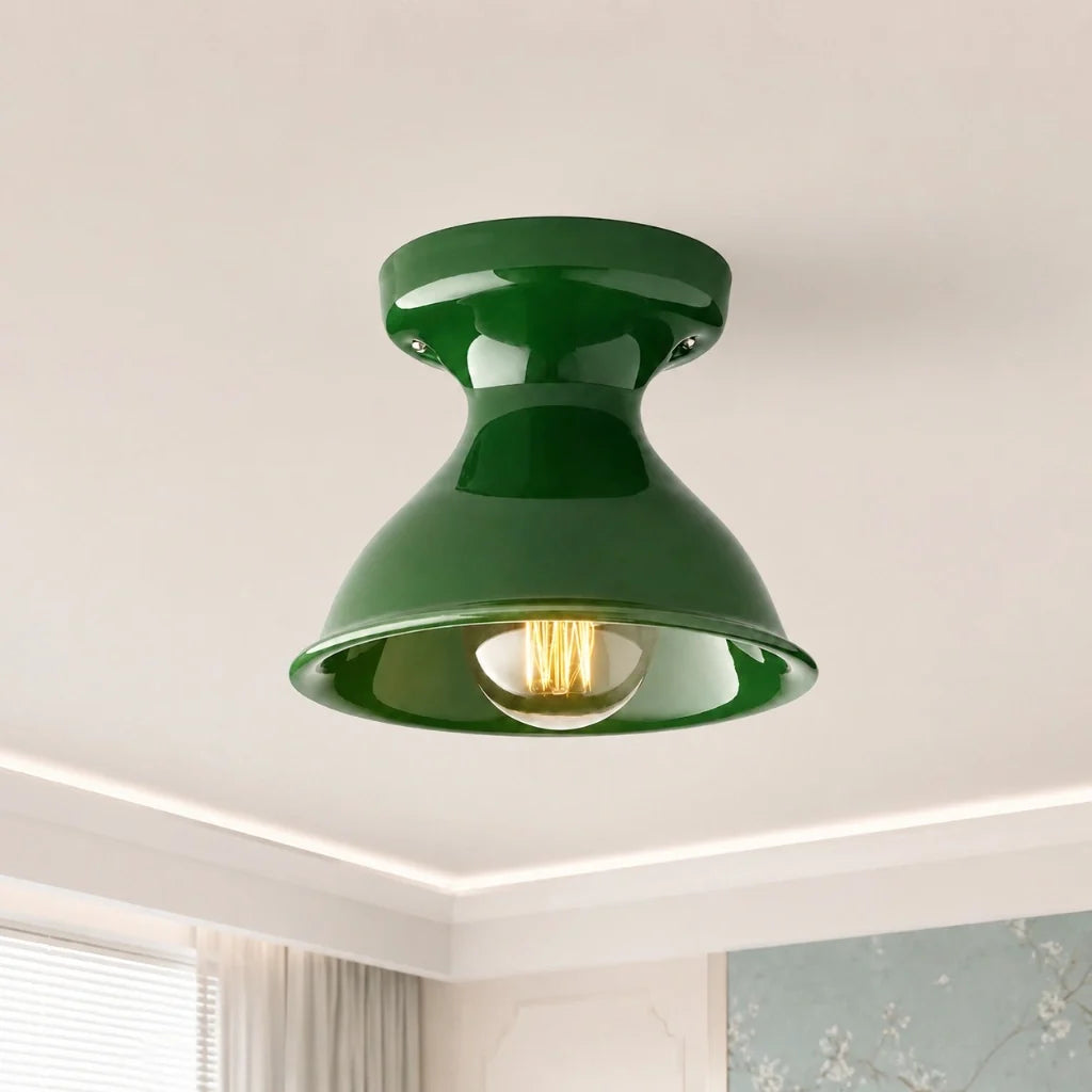 Modern Colourful Ceramic Flush Mount Ceiling Light, Six Shade Colours