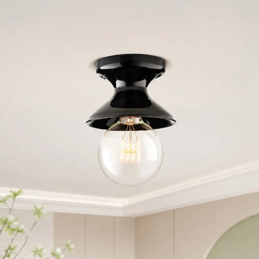 Modern Colourful Ceramic Flush Mount Ceiling Light, Six Shade Colours