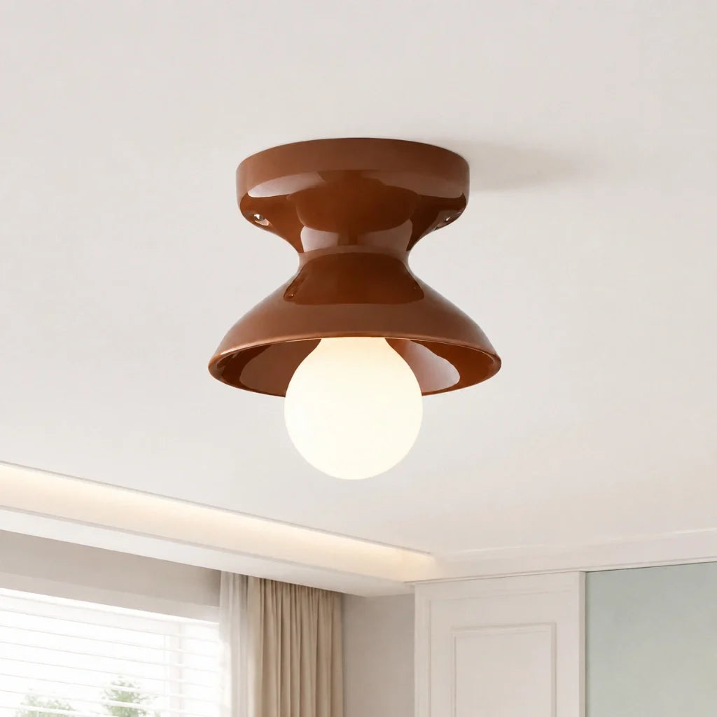 Modern Colourful Ceramic Flush Mount Ceiling Light, Six Shade Colours