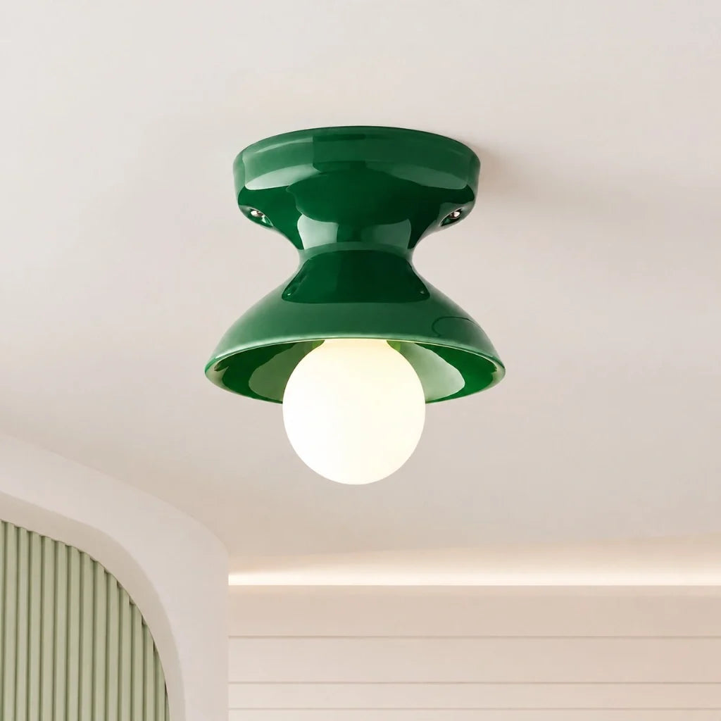 Modern Colourful Ceramic Flush Mount Ceiling Light, Six Shade Colours