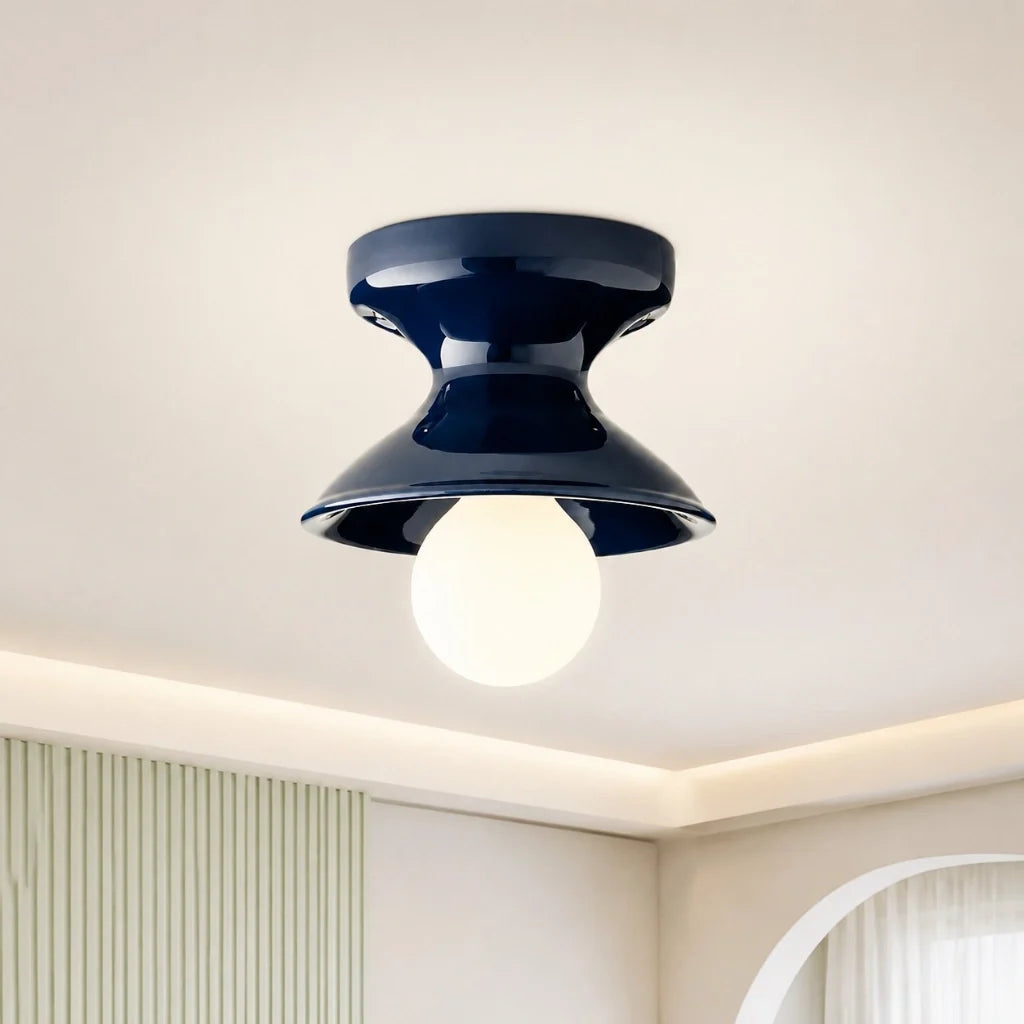 Modern Colourful Ceramic Flush Mount Ceiling Light, Six Shade Colours
