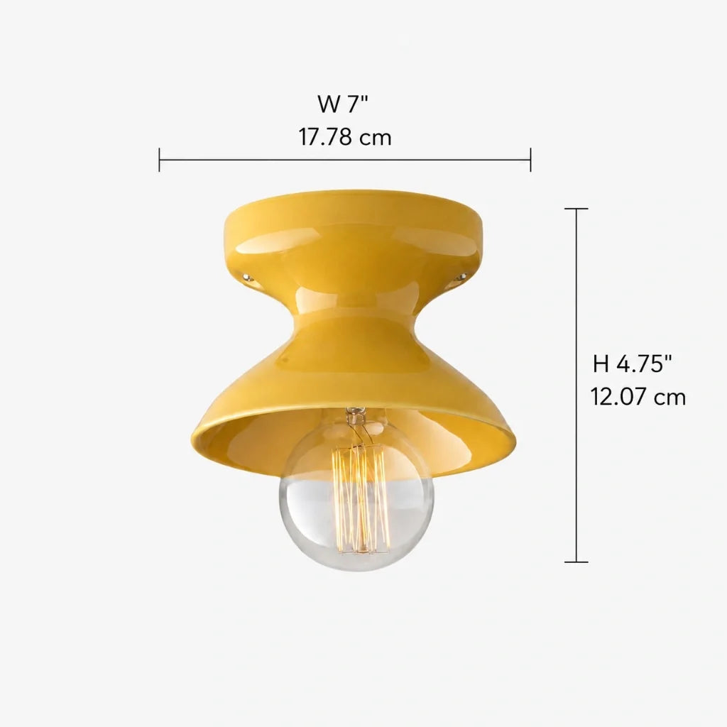 Modern Colourful Ceramic Flush Mount Ceiling Light, Six Shade Colours
