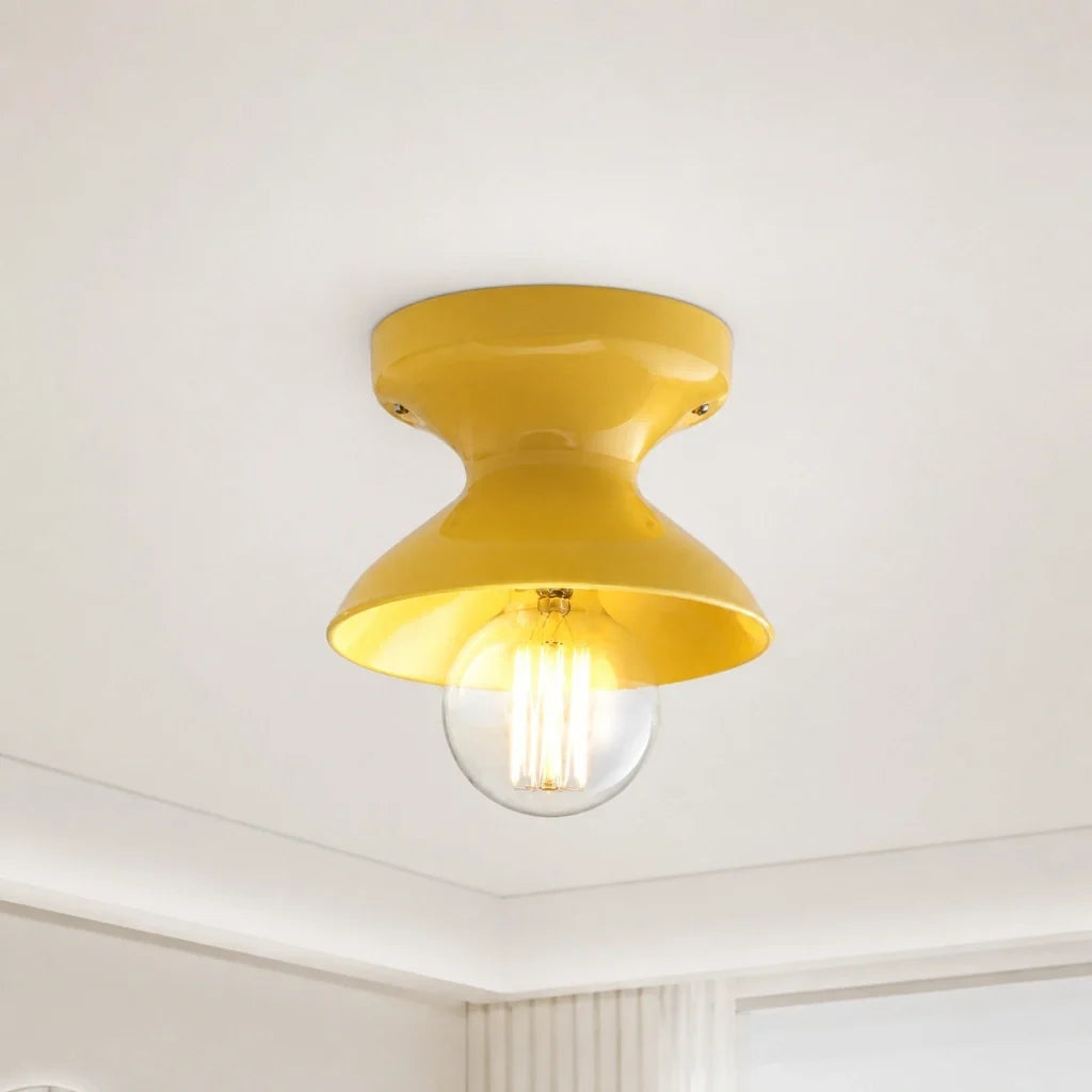 Modern Colourful Ceramic Flush Mount Ceiling Light, Six Shade Colours