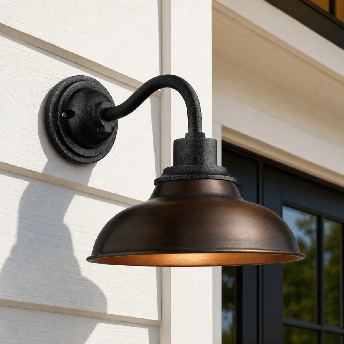 Industrial 12 in Dome Metal Gooseneck Wall Sconce, Eleven Finishes