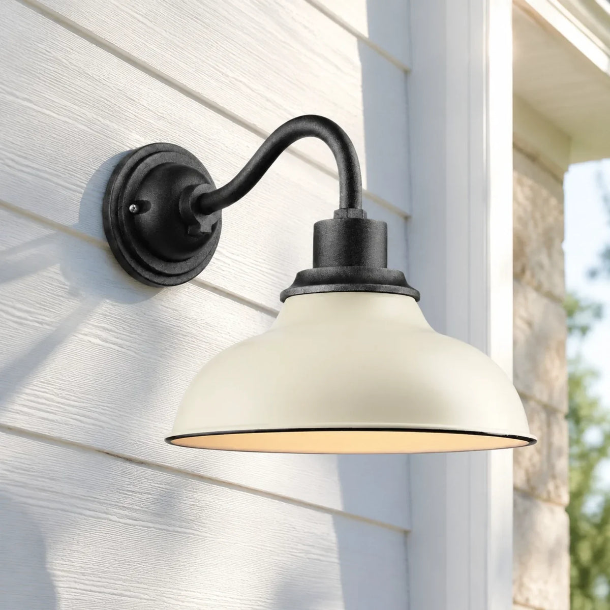 Industrial 12 in Dome Metal Gooseneck Wall Sconce, Eleven Finishes