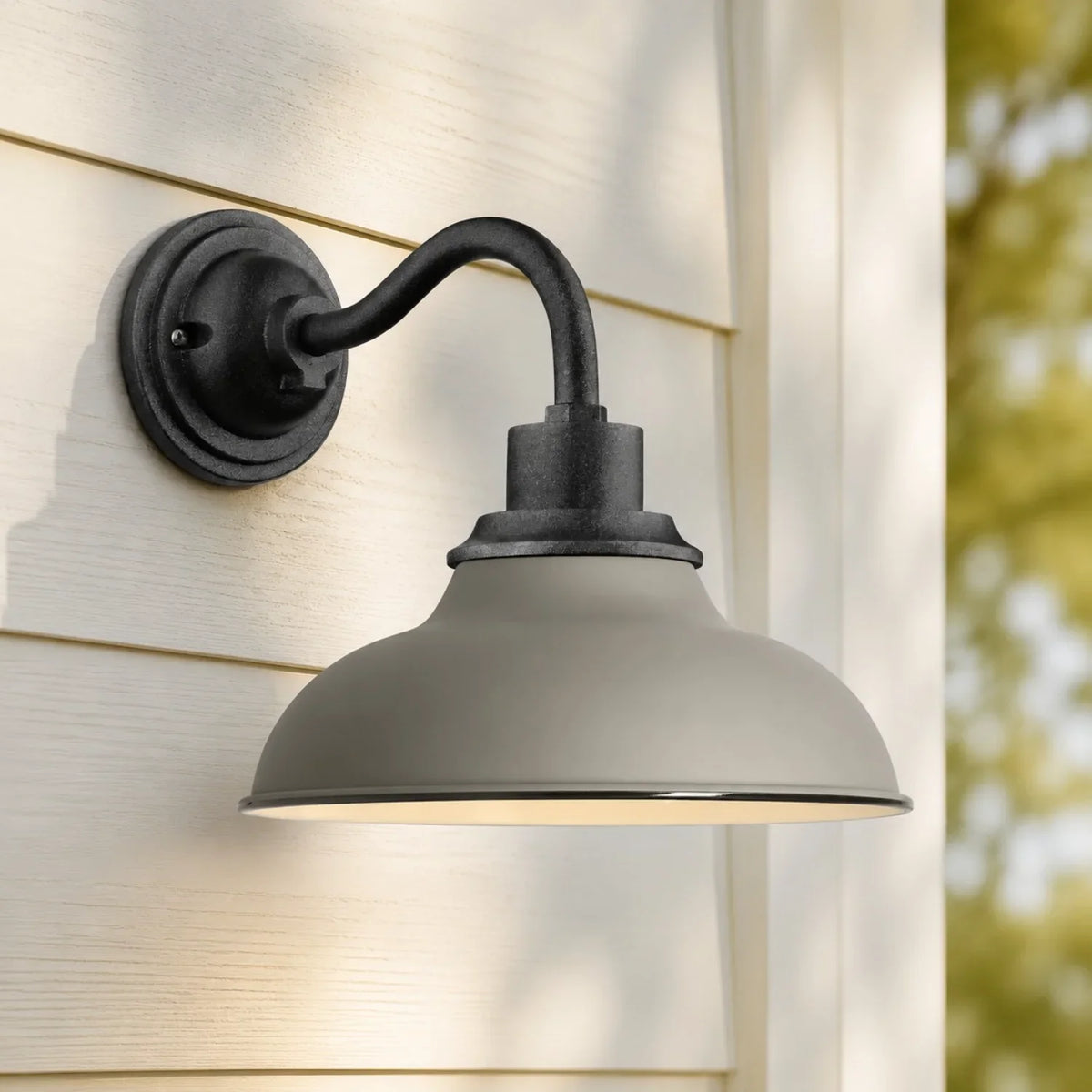 Industrial 12 in Dome Metal Gooseneck Wall Sconce, Eleven Finishes