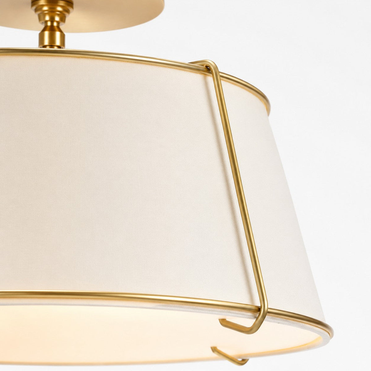 Modern Farmhouse Linen Drum Semi Flush Ceiling Light, 16 in and 24 in