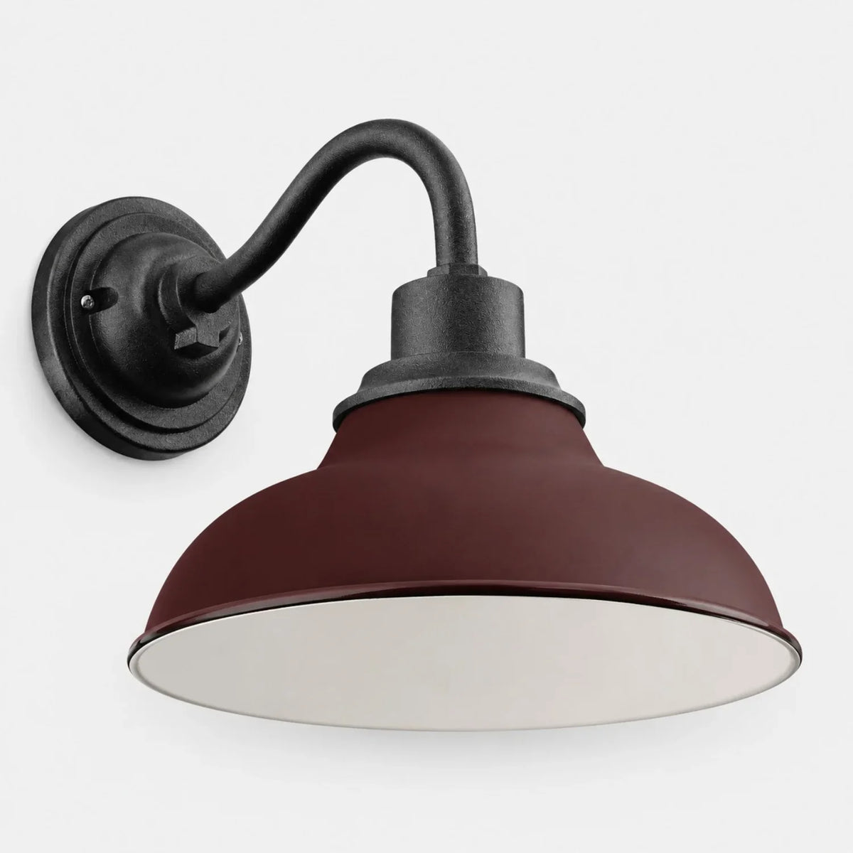 Industrial 12 in Dome Metal Gooseneck Wall Sconce, Eleven Finishes