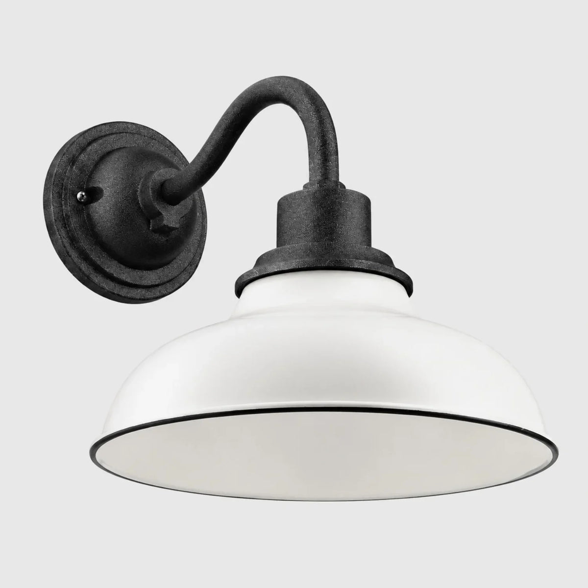 Industrial 12 in Dome Metal Gooseneck Wall Sconce, Eleven Finishes