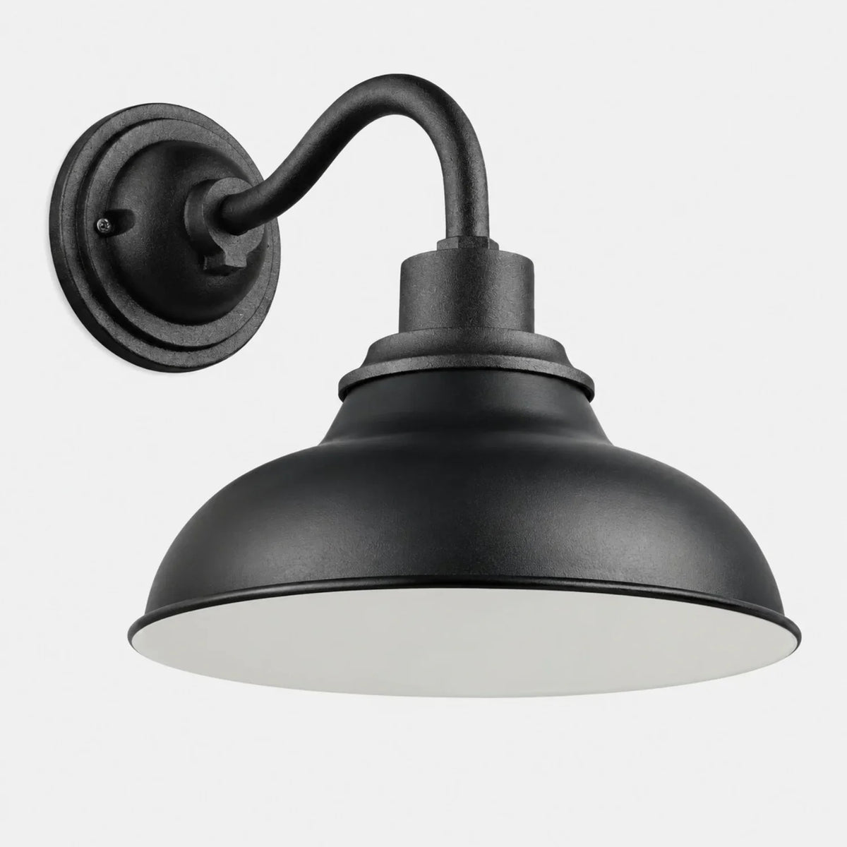 Industrial 12 in Dome Metal Gooseneck Wall Sconce, Eleven Finishes