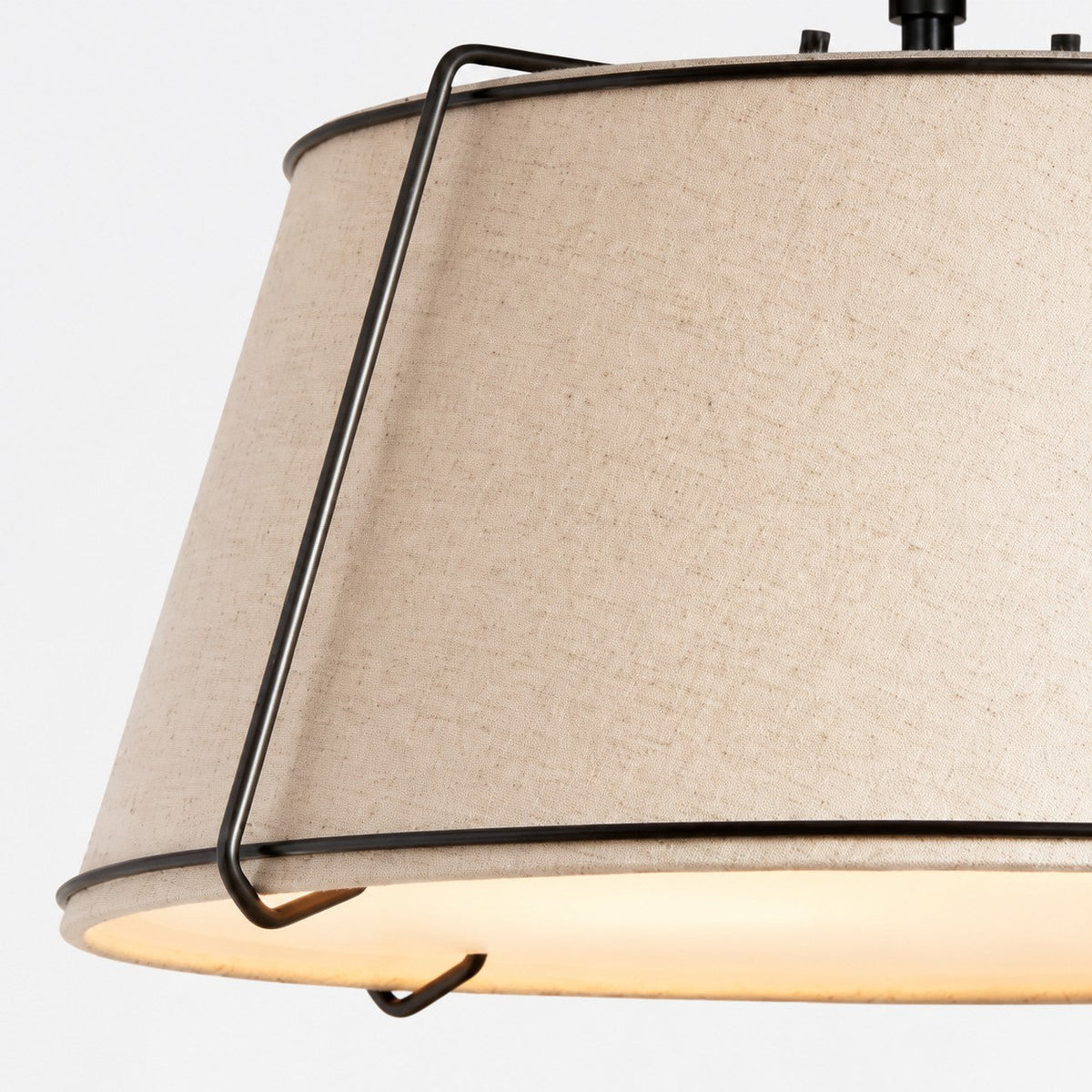 Modern Farmhouse Linen Drum Semi Flush Ceiling Light, 16 in and 24 in