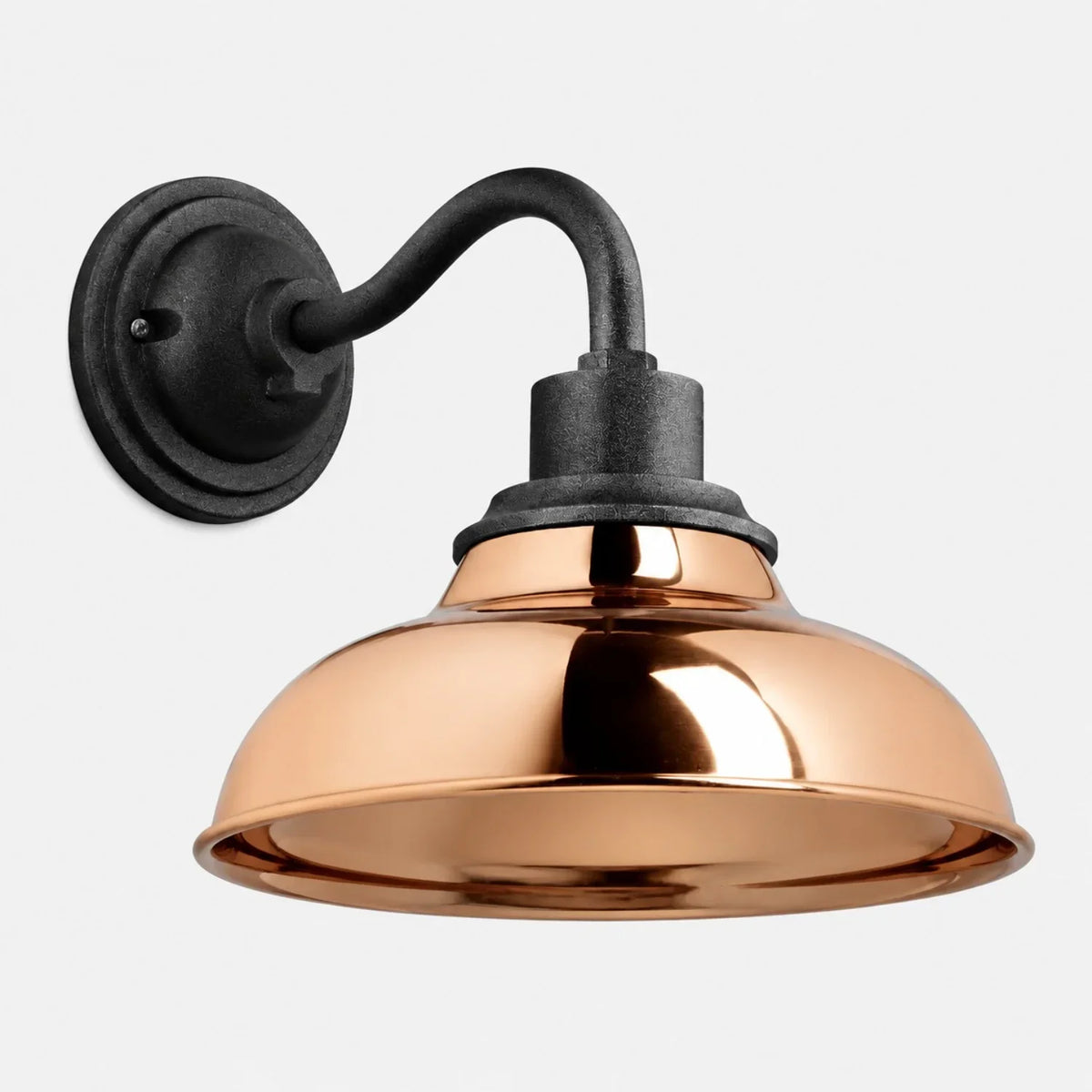 Industrial 12 in Dome Metal Gooseneck Wall Sconce, Eleven Finishes
