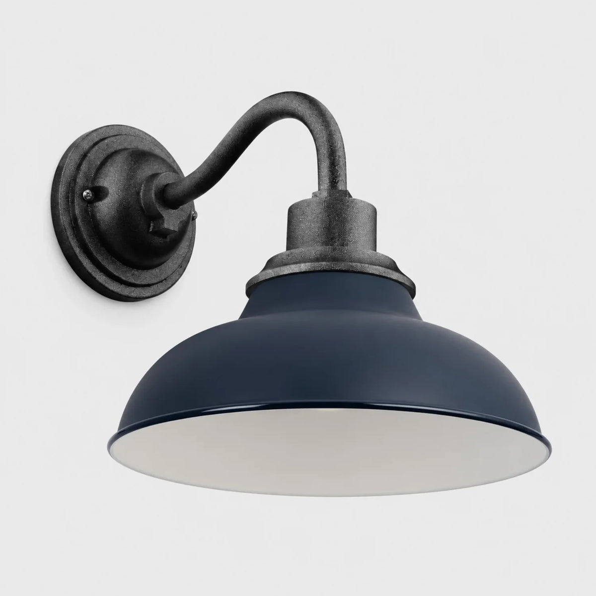 Industrial 12 in Dome Metal Gooseneck Wall Sconce, Eleven Finishes