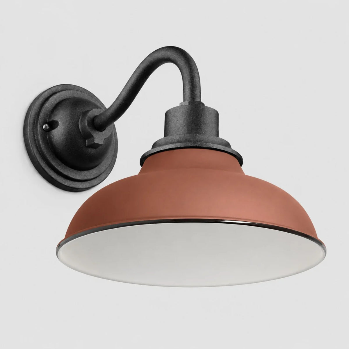 Industrial 12 in Dome Metal Gooseneck Wall Sconce, Eleven Finishes