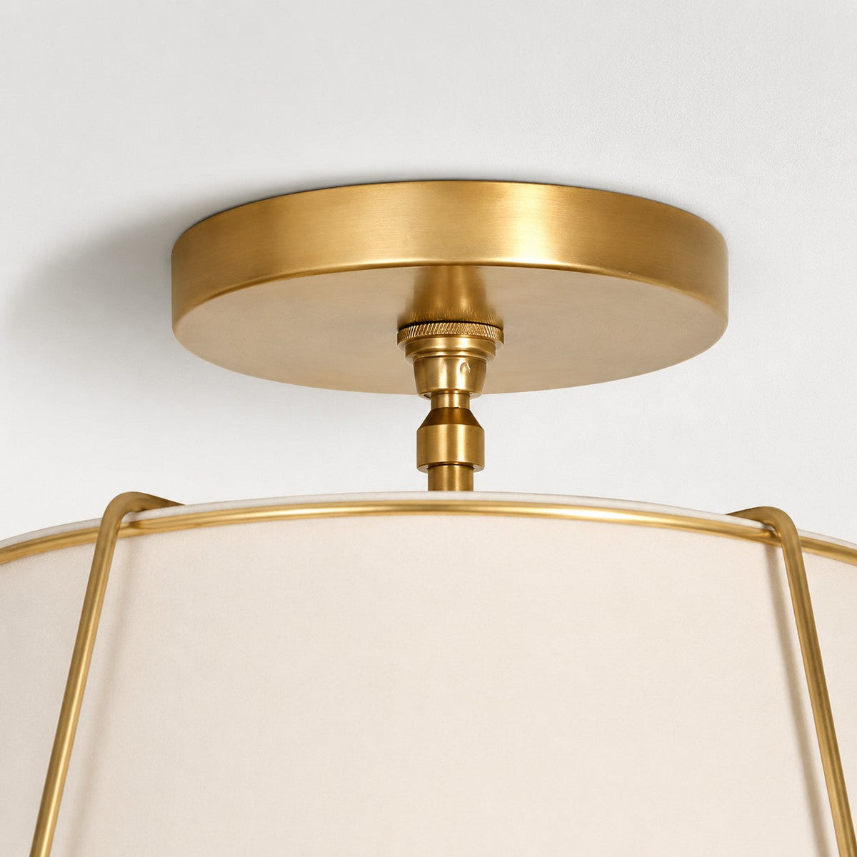 Modern Farmhouse Linen Drum Semi Flush Ceiling Light, 16 in and 24 in