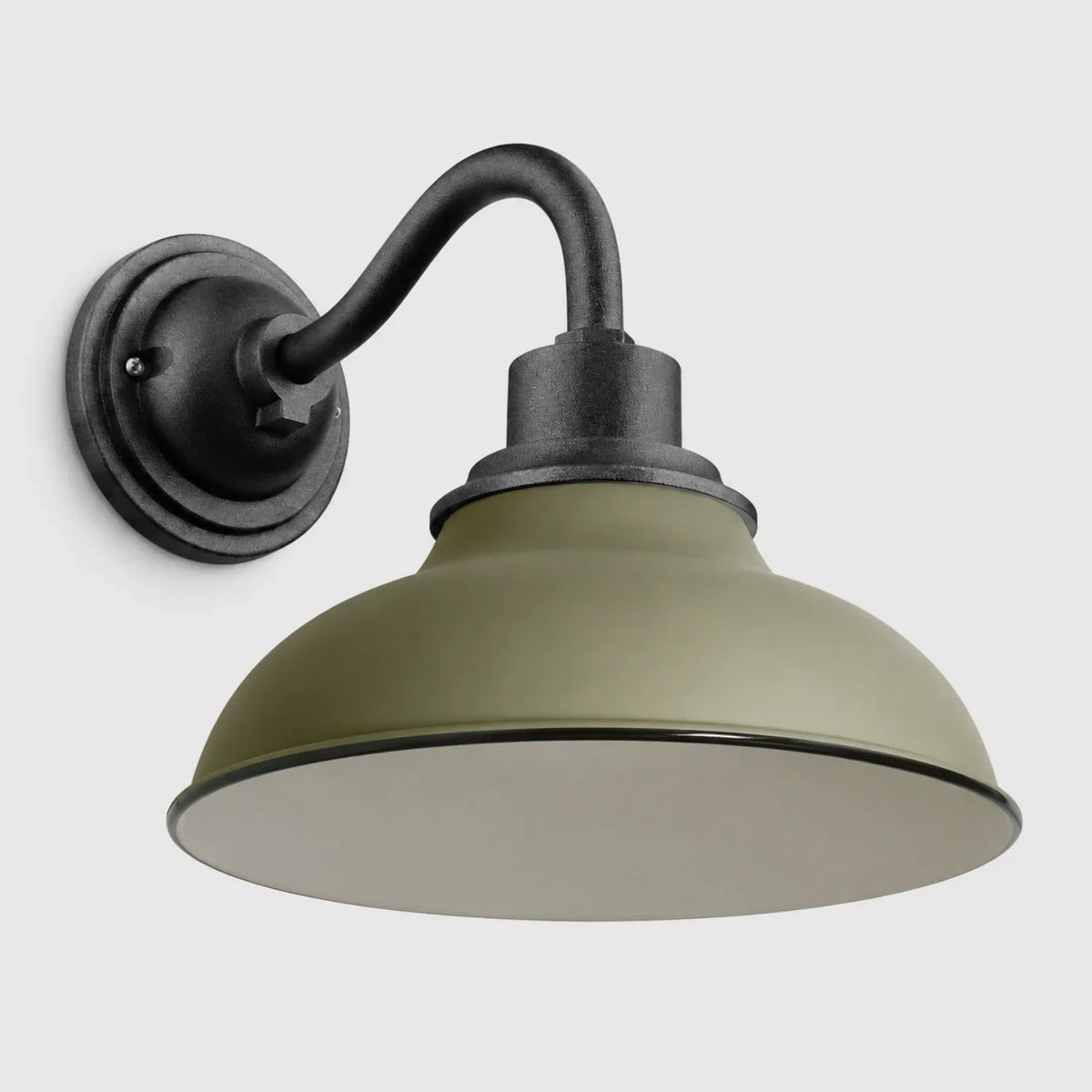 Industrial 12 in Dome Metal Gooseneck Wall Sconce, Eleven Finishes