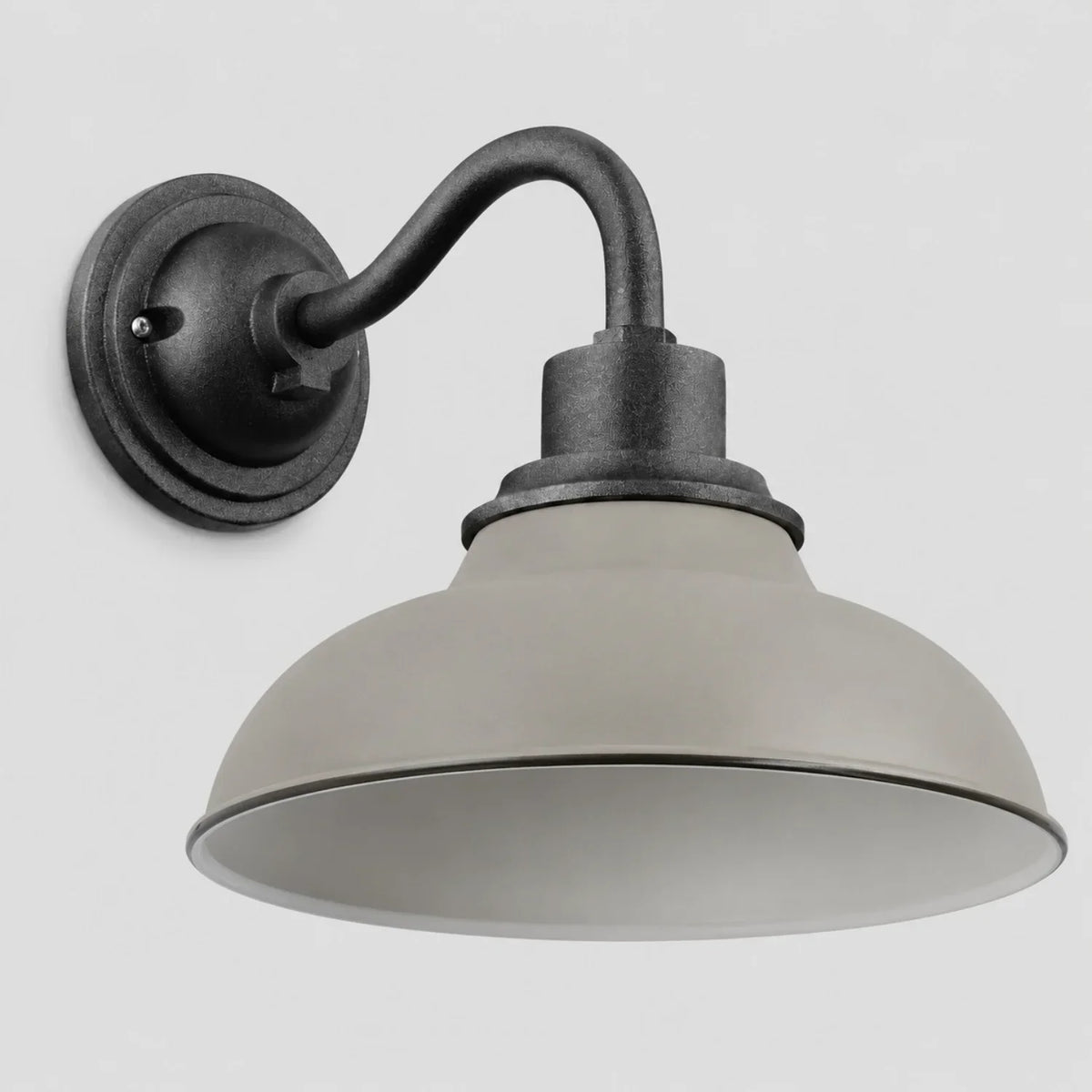 Industrial 12 in Dome Metal Gooseneck Wall Sconce, Eleven Finishes