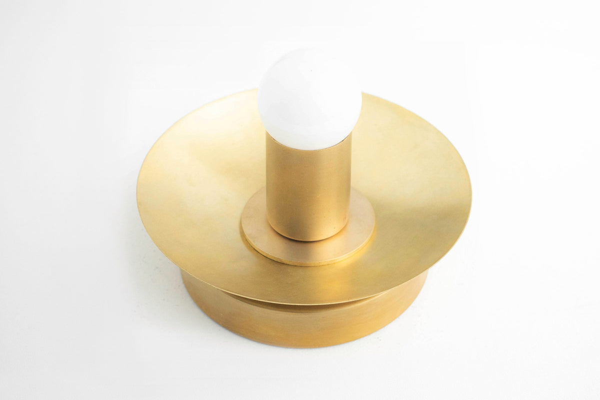 Mid-Century Modern Brass Wall Light with Opal Milk Glass Globe