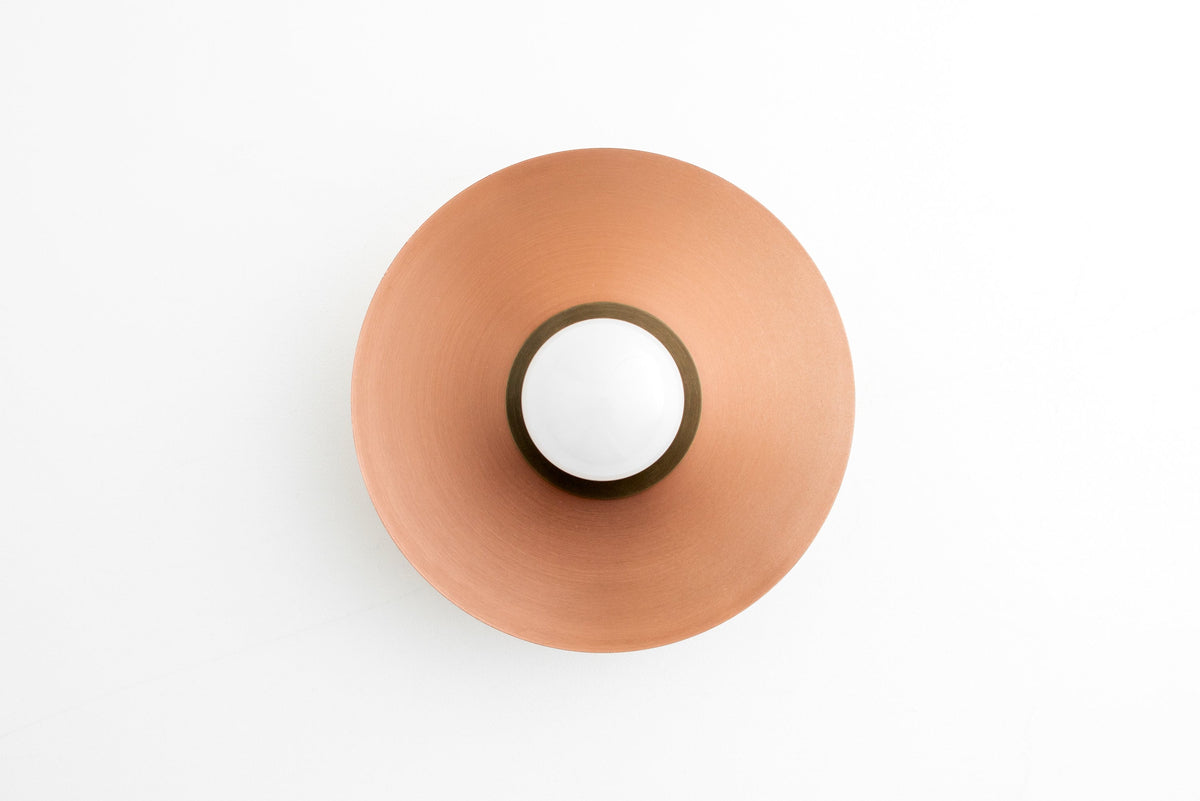 Mid-Century Modern Brass Wall Light with Opal Milk Glass Globe